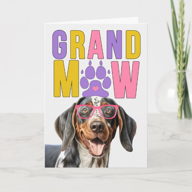 GranMAW Bluetick Coonhound DOG Grandparents Day Holiday Card (Front)