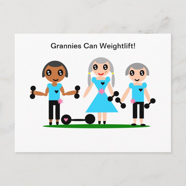 Grannies Can Weightlift Postcard (Front)