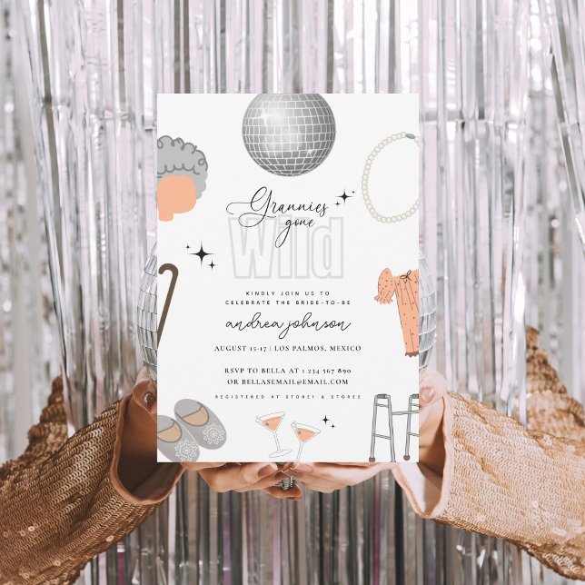 Grannies Gone Wild Hen Bachelorette Weekend Party Invitation (Creator Uploaded)