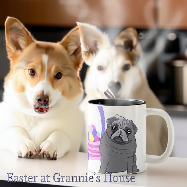 Grannies Pug Two-Tone Coffee Mug (Creator Uploaded)