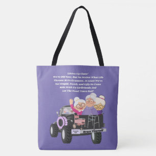 Grannies Ride Purple Shoulder Tote Bag