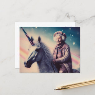 Granny and Her Unicorn Postcard