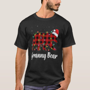 Granny Bear Buffalo Red Plaid Matching Family Chri T-Shirt