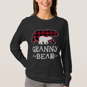 Granny Bear Christmas Pajama Red Plaid Buffalo Fam T-Shirt