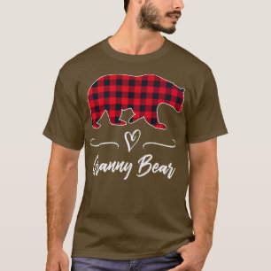 Granny Bear Red Buffalo Check Plaid Fun Grandma Gi T-Shirt