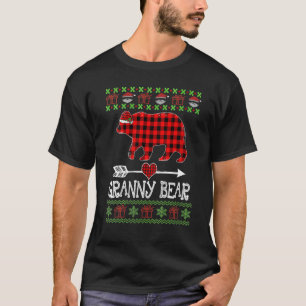 Granny Bear Santa Red Plaid Family Pyjamas For Chr T-Shirt