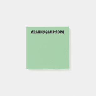 Granny Camp Retro Green Text Post-it Notes
