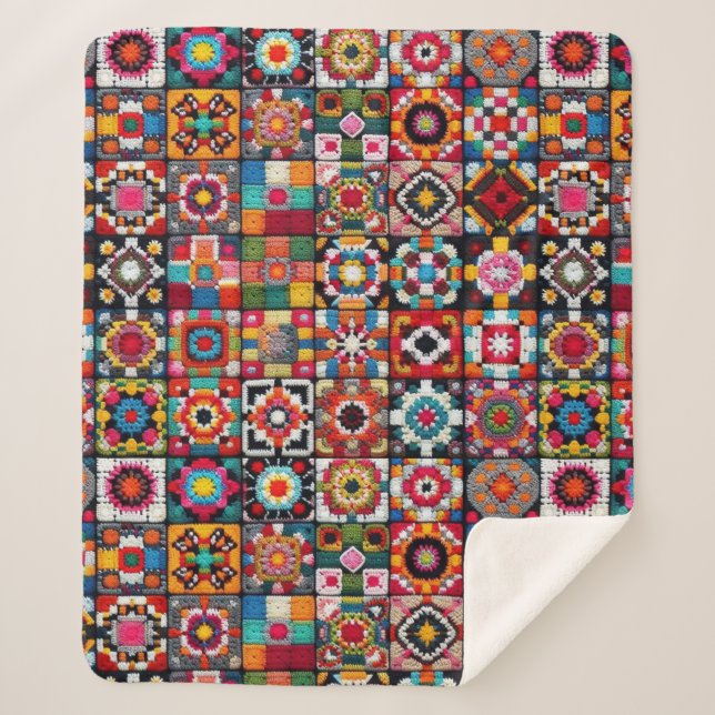 Granny Carré Crochet Motif couverture Imprimer (Devant)