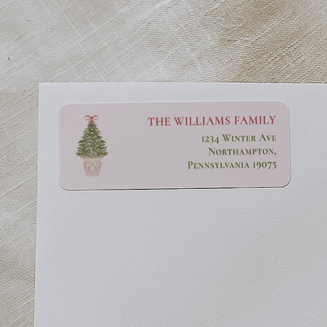Granny Chic Coquette Christmas Tree Return Address (Créateur téléchargé)