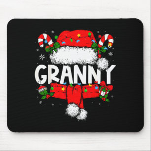 Granny Christmas Pajama Santa Claus Family Matchin Mouse Pad
