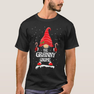 Granny Gnome Buffalo Plaid Matching Family Christm T-Shirt