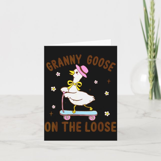 Granny Goose On The Loose Funny Birthday Matching  Card (Front)
