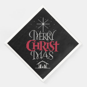 Granny Knit Christian Ugly Merry Christmas Sweater Napkin