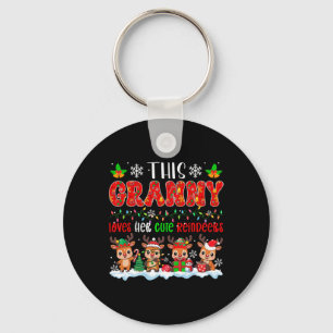 Granny Loves Her Cute Reindeers Xmas Group Santa R Keychain