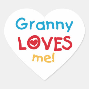 Granny Loves Me Tshirts and Gifts Heart Sticker