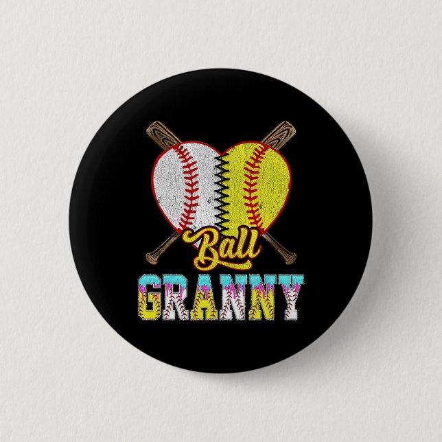Granny Of Both Half Sell Softll Ice Cream Drip  2 Inch Round Button (Front)