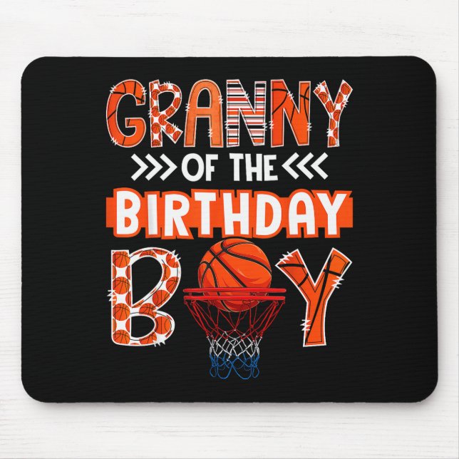 Granny Of The Birthday Boy Basketball Lover Matchi Mouse Pad (Front)