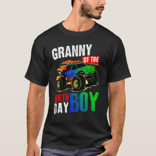 Granny Of The Birthday Boy Monster Truck Car Famil T-Shirt