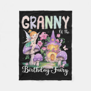Granny Of The Birthday Fairy 1st Birthday Girl Par Fleece Blanket