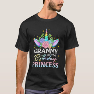 Granny Of The Birthday Girl Unicorn Rainbow Family T-Shirt