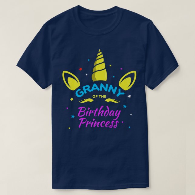 Granny of the Birthday Princess Bday Unicorn Birth T-Shirt (Design Front)