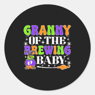 Granny Of The Brewing Baby Halloween Witch Baby Sh Classic Round Sticker