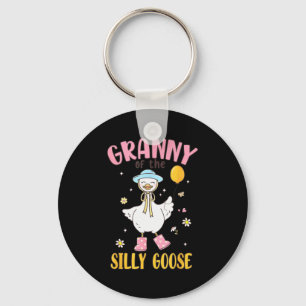 Granny Of The Silly Goose First Birthday Family Ma Keychain