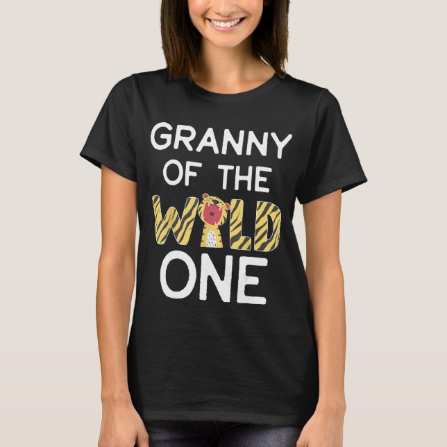 Granny Of The Wild One Zoo Themed 1st Birthday Par T-Shirt (Front)