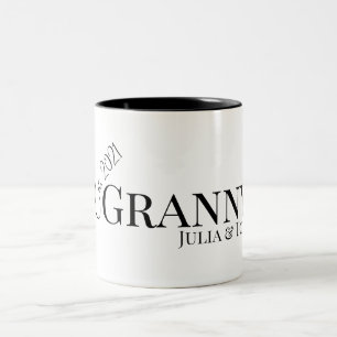 Granny or Grammy Established Custom Year Modern  Two-Tone Coffee Mug