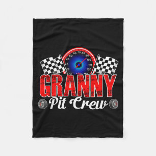 Granny Pit Crew Racing Family Race Car Birthday Fleece Blanket