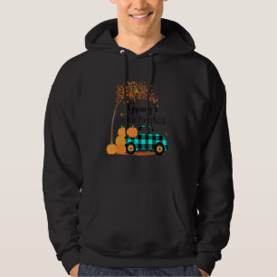 Granny 's Little Pumpkins Truck Green Plaid Autumn Hoodie