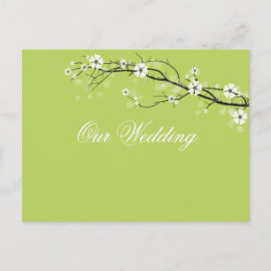 Granny Smith apple blossoms save date/DIY colour Announcement Postcard