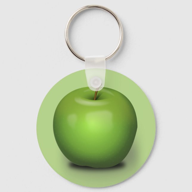 Granny Smith Apple Button Keychain (Front)