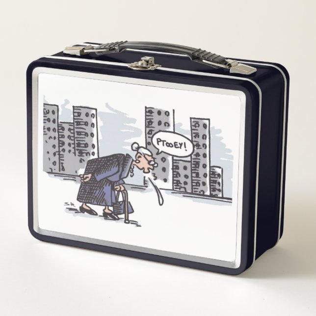 Granny Spitting black lunchbox (Front)