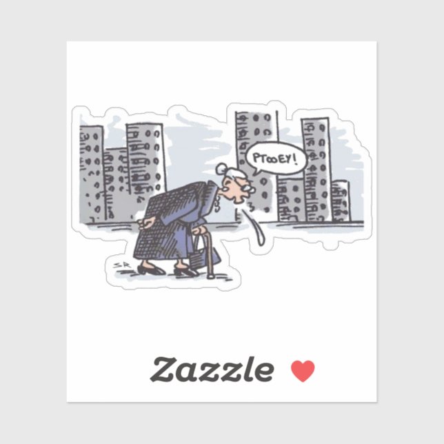 Granny Spitting! contour sticker (Sheet)