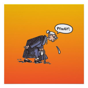 Granny Spitting! matte poster