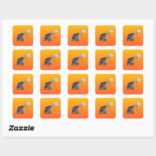 Granny Spitting! small square stickers