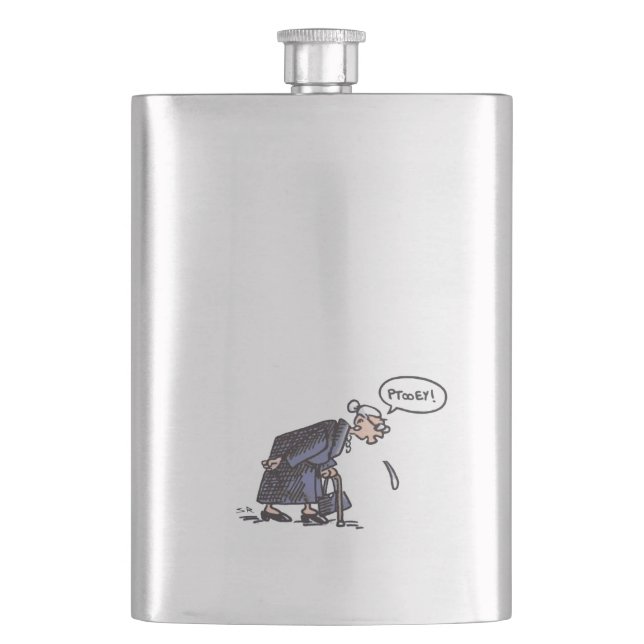 Granny Spitting stainless steel flask (Front)
