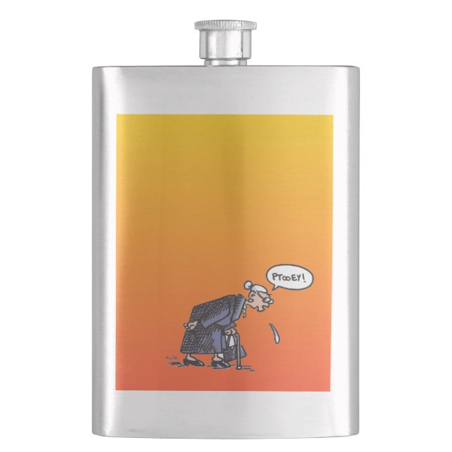 Granny Spitting stainless steel flask (Front)