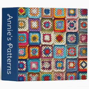 Granny Square Crocheted Quilt  Binder