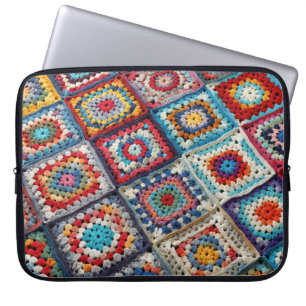 Granny Square Crocheted Quilt  Laptop Sleeve
