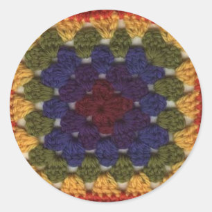 Granny Squares Classic Round Sticker