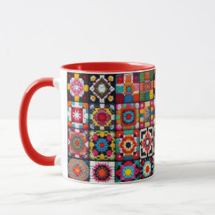 Granny Squares Crochet Pattern Blanket Print  Mug