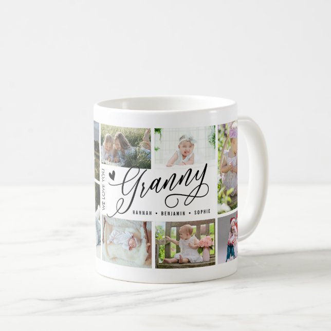 Granny We Love You Photo Collage Coffee Mug (Front Right)