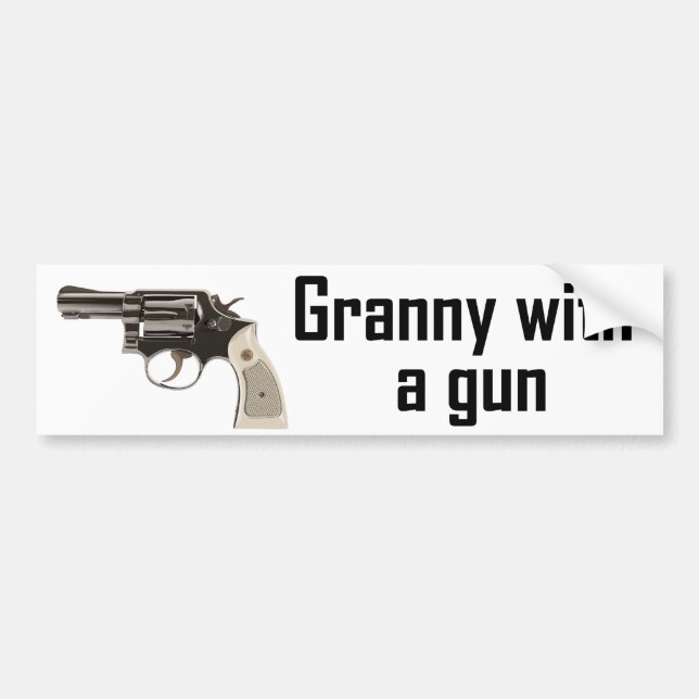 Granny With A Gun Bumper Sticker (Front)