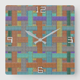 Granny's coloured "plaid", with canvas aspect      square wall clock