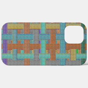 Granny's colourful "plaid", with canvas aspect iPhone 12 pro max case