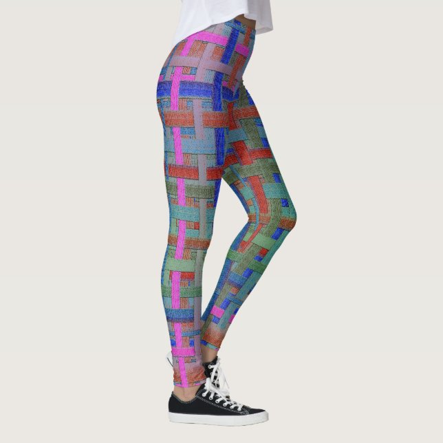 Granny's colourful "plaid", with canvas aspect leg leggings (Right)