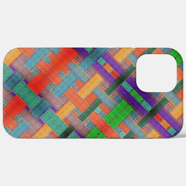 Granny's crossed reddish strips, with woven aspect Case-Mate iPhone case (Back (Horizontal))