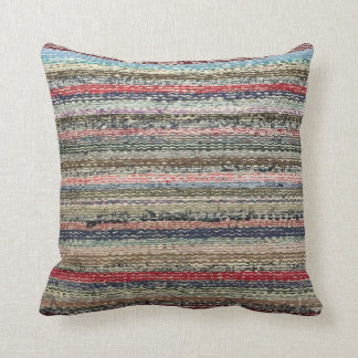 Granny's Rag Rug Throw Pillow